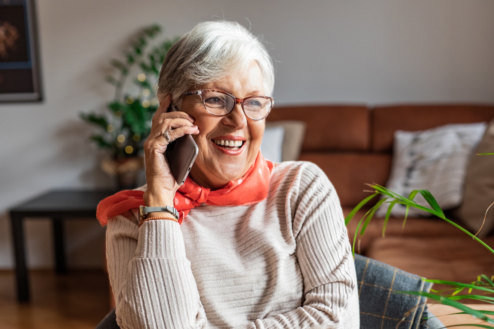 Senior citizen orders Casa Tom Tasty by phone from home